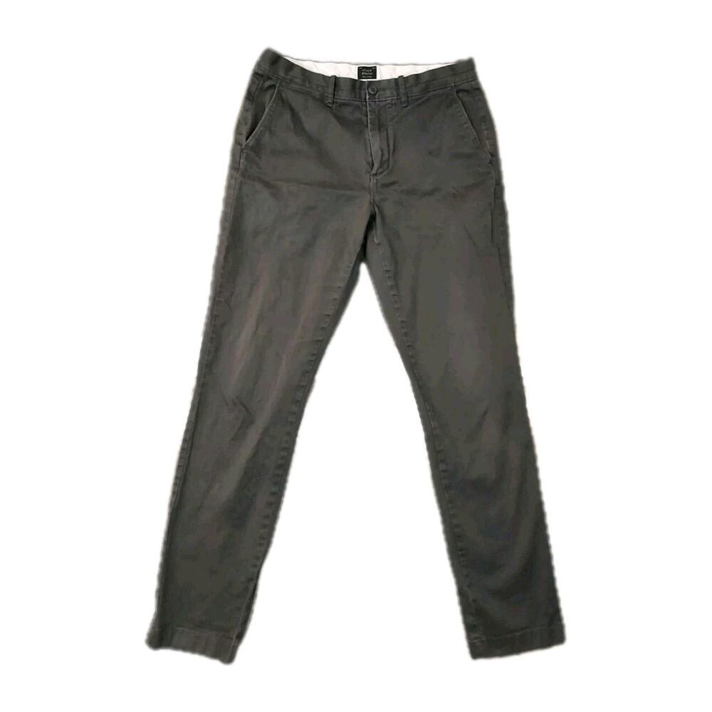 J Crew Jeans Mens 32x34 Gray Mid Rise Stretch Pants Style #E1589 Chinos Chino